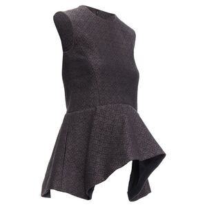 Celine Phoebe Philo cotton jacquard waterfall peplum top
